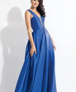 Rachel Allan - 6139 Strappy Mikado A-line Dress