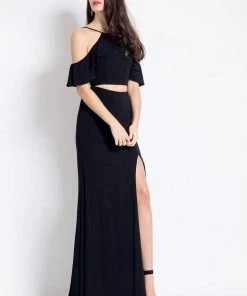 Rachel Allan - 6197 Two-Piece Ruffled Off Shoulder Dress