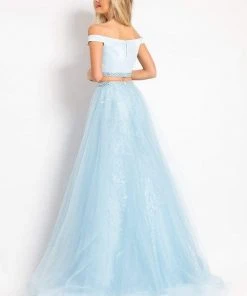 Formal Gowns Rachel Allan - 6198 Two-Piece Floral Embroidered Gown