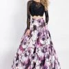 Rachel Allan - 6201 Long Sleeves Two-Piece Floral Print Gown Formal Gowns 1 Rachel Allan - 6201 Long Sleeves Two-Piece Floral Print Gown Formal Gowns