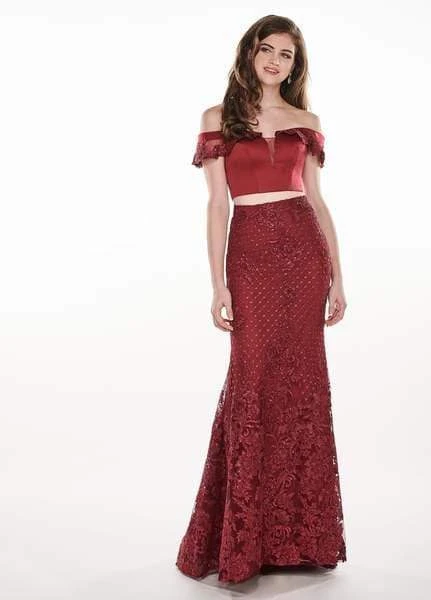 Rachel Allan - 6407 Embroidered Two Piece Off-Shoulder Trumpet Dress 5 Rachel Allan - 6407 Embroidered Two Piece Off-Shoulder Trumpet Dress