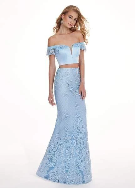 Rachel Allan - 6407 Embroidered Two Piece Off-Shoulder Trumpet Dress 6 Rachel Allan - 6407 Embroidered Two Piece Off-Shoulder Trumpet Dress