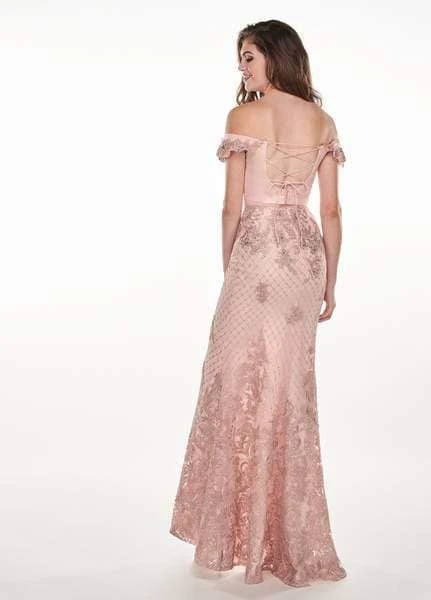Rachel Allan - 6407 Embroidered Two Piece Off-Shoulder Trumpet Dress 4 Rachel Allan - 6407 Embroidered Two Piece Off-Shoulder Trumpet Dress