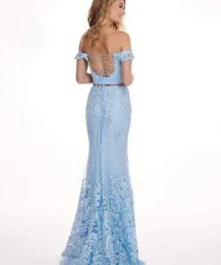 Rachel Allan - 6407 Embroidered Two Piece Off-Shoulder Trumpet Dress 15 Rachel Allan - 6407 Embroidered Two Piece Off-Shoulder Trumpet Dress