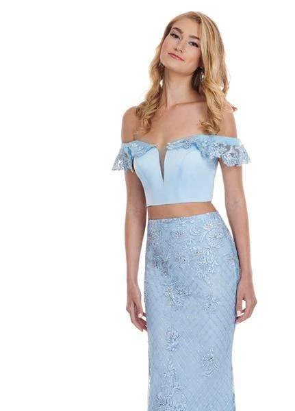 Rachel Allan - 6407 Embroidered Two Piece Off-Shoulder Trumpet Dress 8 Rachel Allan - 6407 Embroidered Two Piece Off-Shoulder Trumpet Dress