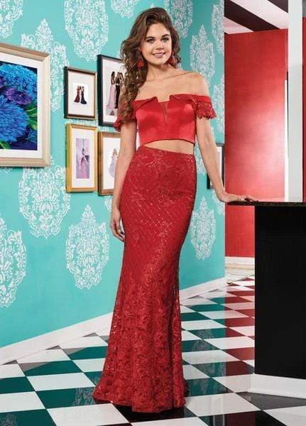 Rachel Allan - 6407 Embroidered Two Piece Off-Shoulder Trumpet Dress 11 Rachel Allan - 6407 Embroidered Two Piece Off-Shoulder Trumpet Dress