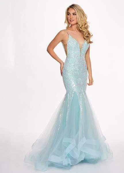 Rachel Allan - 6409 Sequined Deep V-neck Tulle Mermaid Dress Formal Gowns 3 Rachel Allan - 6409 Sequined Deep V-neck Tulle Mermaid Dress Formal Gowns