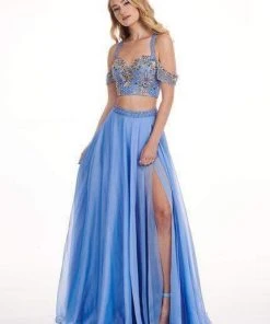 Rachel Allan - 6411 Beaded Embellished 2-Piece Cold Shoulder Prom Gown 11 Rachel Allan - 6411 Beaded Embellished 2-Piece Cold Shoulder Prom Gown