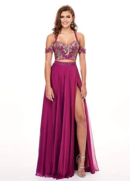 Rachel Allan - 6411 Beaded Embellished 2-Piece Cold Shoulder Prom Gown 7 Rachel Allan - 6411 Beaded Embellished 2-Piece Cold Shoulder Prom Gown