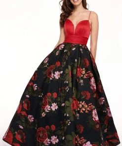 Formal Gowns Rachel Allan - 6416 Floral Plunging Sweetheart Ballgown