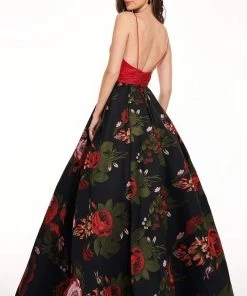 Formal Gowns Rachel Allan - 6416 Floral Plunging Sweetheart Ballgown