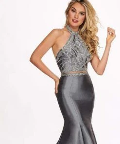 Rachel Allan - 6418 Two-Piece Crystal Bodice Trumpet Gown Formal Gowns 14 Rachel Allan - 6418 Two-Piece Crystal Bodice Trumpet Gown Formal Gowns