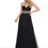 Rachel Allan - 6421 Rhinestone Ornate Collared Sweetheart Chiffon Gown