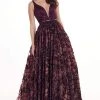 Rachel Allan - 6431 Sleeveless V Neck Floral Lace A-Line Prom Gown 1 Rachel Allan - 6431 Sleeveless V Neck Floral Lace A-Line Prom Gown