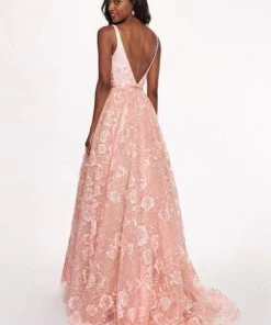 Rachel Allan - 6431 Sleeveless V Neck Floral Lace A-Line Prom Gown 6 Rachel Allan - 6431 Sleeveless V Neck Floral Lace A-Line Prom Gown