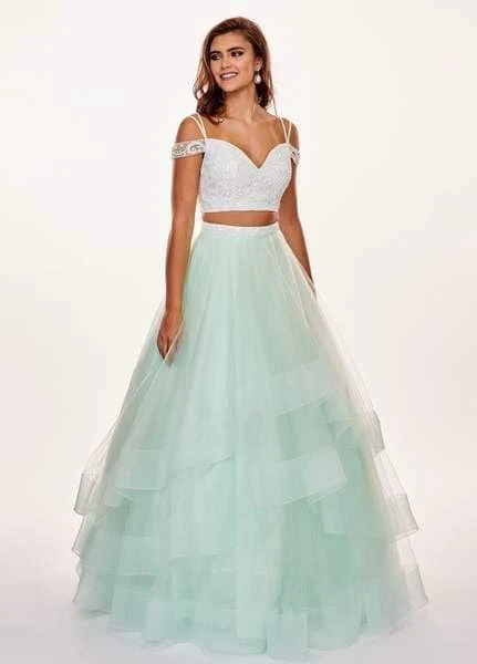 Rachel Allan - 6434 Two Piece Cold Shoulder Crop Top Tulle Prom Dress 5 Rachel Allan - 6434 Two Piece Cold Shoulder Crop Top Tulle Prom Dress