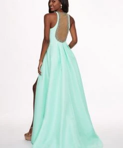 Rachel Allan - 6435 Plunging Illusion Gown With Beaded Shorts Formal Gowns 10 Rachel Allan - 6435 Plunging Illusion Gown With Beaded Shorts Formal Gowns