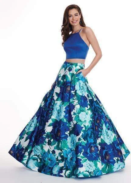Formal Gowns Rachel Allan - 6438 Two Piece Floral Halter A-Line Gown 6 Formal Gowns Rachel Allan - 6438 Two Piece Floral Halter A-Line Gown