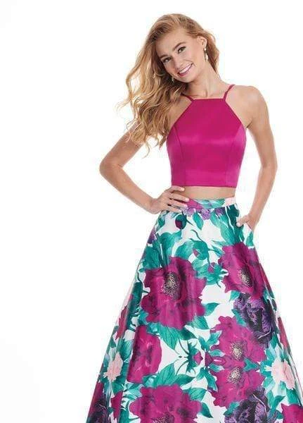 Formal Gowns Rachel Allan - 6438 Two Piece Floral Halter A-Line Gown 5 Formal Gowns Rachel Allan - 6438 Two Piece Floral Halter A-Line Gown