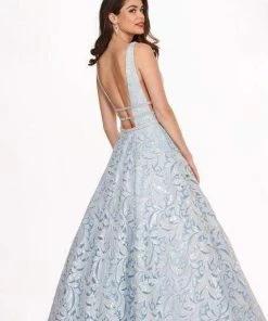 Rachel Allan - 6443 Sequined Embroidered Lace A-Line Gown