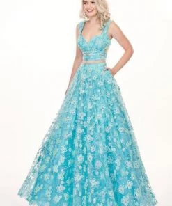 Formal Gowns Rachel Allan - 6467 Sequined Two-Piece Sweetheart Bodice Gown