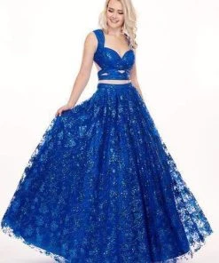 Formal Gowns Rachel Allan - 6467 Sequined Two-Piece Sweetheart Bodice Gown