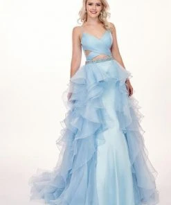 Rachel Allan - 6498 Shirred Midriff Cutout Overskirt Gown Formal Gowns 22 Rachel Allan - 6498 Shirred Midriff Cutout Overskirt Gown Formal Gowns