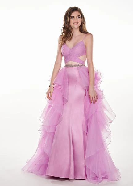 Rachel Allan - 6498 Shirred Midriff Cutout Overskirt Gown Formal Gowns 12 Rachel Allan - 6498 Shirred Midriff Cutout Overskirt Gown Formal Gowns