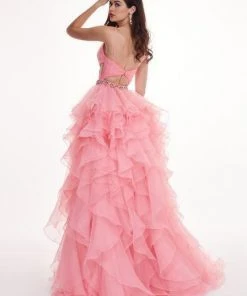 Rachel Allan - 6498 Shirred Midriff Cutout Overskirt Gown Formal Gowns 20 Rachel Allan - 6498 Shirred Midriff Cutout Overskirt Gown Formal Gowns