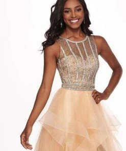 Formal Gowns Rachel Allan - 6512 Beaded Ruffle Tulle Ruffle High-Low Prom Dress 11 Formal Gowns Rachel Allan - 6512 Beaded Ruffle Tulle Ruffle High-Low Prom Dress