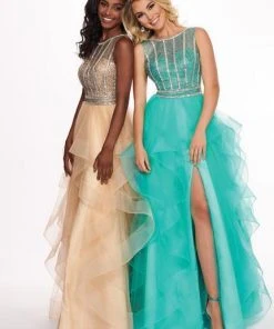Formal Gowns Rachel Allan - 6512 Beaded Ruffle Tulle Ruffle High-Low Prom Dress 15 Formal Gowns Rachel Allan - 6512 Beaded Ruffle Tulle Ruffle High-Low Prom Dress