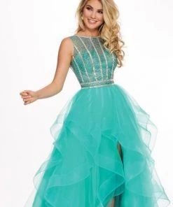 Formal Gowns Rachel Allan - 6512 Beaded Ruffle Tulle Ruffle High-Low Prom Dress 14 Formal Gowns Rachel Allan - 6512 Beaded Ruffle Tulle Ruffle High-Low Prom Dress