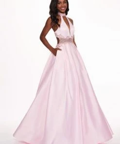 Rachel Allan - 6528 Beaded Midriff Cutout Bodice Gown Formal Gowns