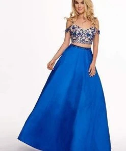 Rachel Allan - 6534 Two Piece Beaded Taffeta Ballgown Formal Gowns