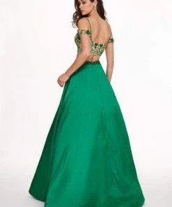 Rachel Allan - 6534 Two Piece Beaded Taffeta Ballgown Formal Gowns