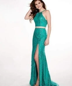 Rachel Allan - 6541 Two-Piece Glitter Tulle Sheath Gown 13 Rachel Allan - 6541 Two-Piece Glitter Tulle Sheath Gown