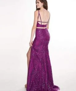 Rachel Allan - 6541 Two-Piece Glitter Tulle Sheath Gown 10 Rachel Allan - 6541 Two-Piece Glitter Tulle Sheath Gown