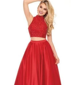 Rachel Allan - 6542 Two Piece Embroidered Matte Satin Ballgown Formal Gowns 16 Rachel Allan - 6542 Two Piece Embroidered Matte Satin Ballgown Formal Gowns