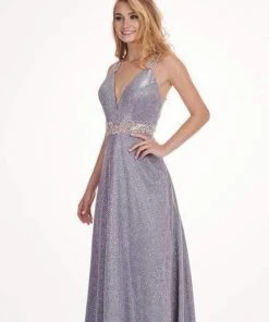 Formal Gowns Rachel Allan - 6547 Beaded Glitter Jersey A-Line Gown 5 Formal Gowns Rachel Allan - 6547 Beaded Glitter Jersey A-Line Gown