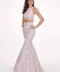 Rachel Allan - 6578 Two-Piece Floral Beaded Lace Mermaid Gown Formal Gowns