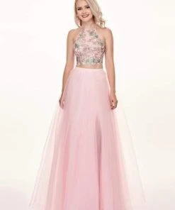 Formal Gowns Rachel Allan - 6596 Two Piece Embroidered Tulle A-line Dress