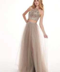 Formal Gowns Rachel Allan - 6596 Two Piece Embroidered Tulle A-line Dress