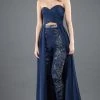 Rachel Allan Couture - 8289 Ruched Sweetheart Embellished Jumpsuit Formal Gowns
