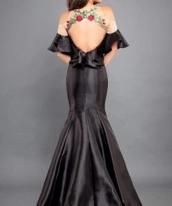 Rachel Allan Couture - 8301 Floral Embroidered Ruffled Mermaid Gown Formal Gowns