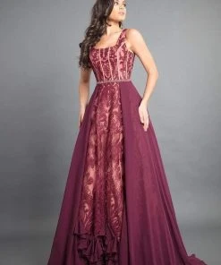 Formal Gowns Rachel Allan Couture - 8352 Lace Scoop Chiffon A-line Gown
