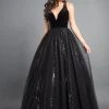 Formal Gowns Rachel Allan Couture - 8364 Velvet V-neck Sequined Tulle Ballgown
