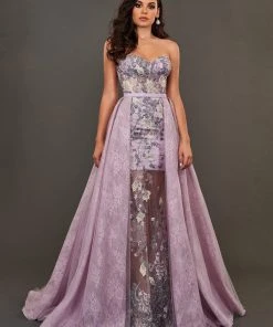 Rachel Allan Couture - 8390 Lace Embroidered Dress With Overskirt Formal Gowns 7 Rachel Allan Couture - 8390 Lace Embroidered Dress With Overskirt Formal Gowns