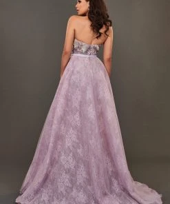 Rachel Allan Couture - 8390 Lace Embroidered Dress With Overskirt Formal Gowns 8 Rachel Allan Couture - 8390 Lace Embroidered Dress With Overskirt Formal Gowns