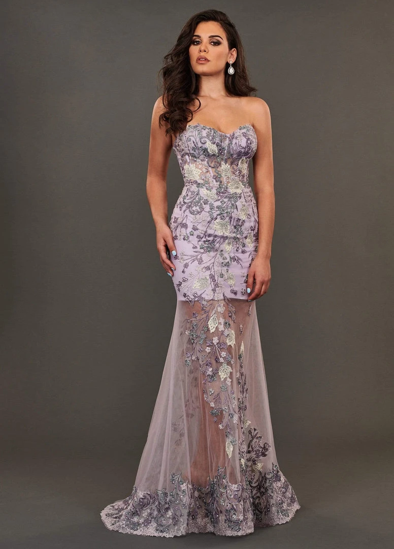 Rachel Allan Couture - 8390 Lace Embroidered Dress With Overskirt Formal Gowns 6 Rachel Allan Couture - 8390 Lace Embroidered Dress With Overskirt Formal Gowns