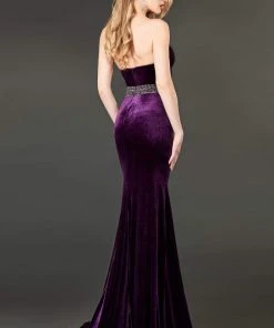 Rachel Allan Couture - 8409 Plunging V-Neck Trumpet Gown With Slit